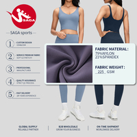 Ensemble de yoga prêt à la vente, vêtements de sport performants effet seconde peau pour la course, avec manchon de soutien amincissant, direct usine OEM