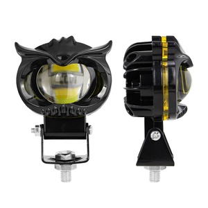 Projecteur LED bicolore avec lentille Angel One-eyed Owl, éclairage de moto, projecteur étanche avec cadre 9-80V pour moto - Product Image 2