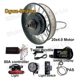 Kit de conversion de moteur de moyeu arrière à rayons pour vélo électrique, vélo à pneus larges 20 pouces, 100 km/h, 60V, 72V, 5000W, DGWZ - Product Image 4