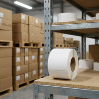 Rollo de Etiquetas Térmicas Directas Personalizadas de 90 mm x 70 mm, Etiqueta Adhesiva en Blanco para Códigos de Barras, para Almacenes, Comercio Minorista y Logística