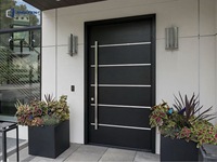 Puerta de Entrada Exterior de Acero Inoxidable Hecha a Medida para Villa con Aislamiento Acústico y Antirrobo, Diseño Moderno