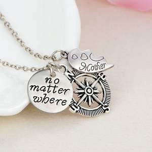 Regalo per la festa della mamma non importa dove madre figlia bussola ciondolo gioielli collane regalo per la collana delle figlie della mamma - Product Image 3
