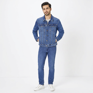 Best Trending <b>Denim</b> Jeans <b>Jacket</b> for <b>Men</b> Low Price Breathable Sustainable Hooded Windproof Stand Front 100% Cotton <b>Denim</b> <b>Jackets</b> - Product Image 1