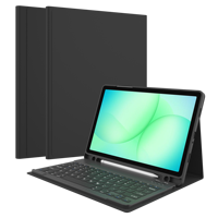 Casing Tablet dengan Keyboard 6 Baris yang Dapat Dilepas untuk Samsung Tab A11+ Plus 2025 11, Casing Belakang TPU dengan Tempat Pena, Folio Kulit PU Grosir OEM/ODM/Private Label