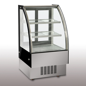 0.7m vuông thép không gỉ bốn mặt bánh thủy tinh tráng miệng bánh hiển thị mát quạt làm mát trưng bày dọc - Product Image 2