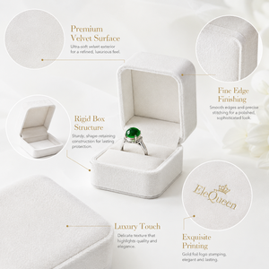 Cajas de Joyería de Terciopelo Verde de Lujo de Alta Gama, Juego de Varios Tamaños, Logotipo de Marca en Lámina Dorada, para Empaque de Regalos de Joyería de Moda - Product Image 4