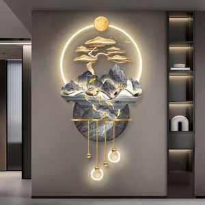 Lampe murale LED 3D de luxe haut de gamme Arbre de la Fortune, tableau décoratif suspendu pour la maison, style Art Déco avec motif nature morte - Product Image 4