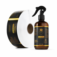 Autocollant en vinyle personnalisé, imperméable, holographique, écologique, pour flacon de parfum, lotion corporelle, savon liquide, cosmétiques, avec feuille d'or adhésive