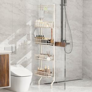 Étagère d'angle étroite à 6 niveaux avec panier coulissant bidirectionnel, support à épices, organisateur de rangement pour <span class=keywords><strong>cuisine</strong></span> et salle de bain, à placer près du réfrigérateur - Product Image 1