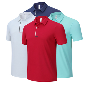 Envío rápido Polo personalizado Camiseta Stand Collar Personalizado Dos tonos Resistente a la decoloración 4-Way Stretch Logo Impreso Polo - Product Image 6