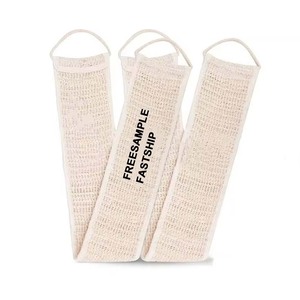Custom Logo Natural Back Scrubber Shower <b>with</b> <b>Handle</b> for Men Women Exfoliating Back Washer Body <b>Scrub</b> Washcloth Bath Tool - Product Image 1