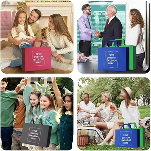 กระเป๋าโท้ทผ้าไม่ทอสีดำกันน้ำแบบกำหนดเองเพื่อการส่งเสริมการขาย กระเป๋าช้อปปิ้งผ้าไม่ทอแบบทนทานพร้อมโลโก้พิมพ์ - Product Image 5