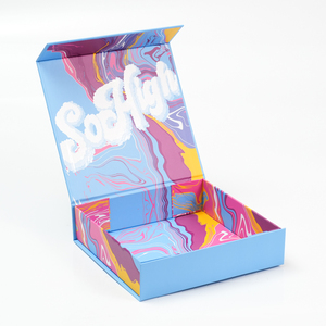 Custom Logo Luxury Blue Magnetic Gift <b>Paper</b> <b>Box</b> Recyclable Fashion Gift Rigid Packaging With Magnet Flip Lid - Product Image 4