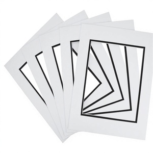 S&L 11x14 Passe-partouts doubles en papier pour photos 8x10, lot de <span class=keywords><strong>5</strong></span>, sans acide, pour cadres photo, lettres blanches/noires, montures décoratives, en gros - Product Image 1