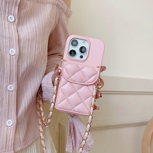 Étui de téléphone à bandoulière à la mode <span class=keywords><strong>avec</strong></span> porte-carte pour iPhone 17 16 15 14 13 12 11 Pro Max, couverture en cuir Pu de plusieurs couleurs - Product Image 3