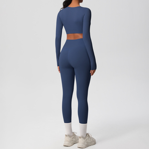 <span class=keywords><strong>Ensemble</strong></span> de sport de yoga maigre respirant pour femmes Leggings de gymnastique de fitness de grande taille avec coussin de soutien-gorge pour le travail de course ou les entraînements de gymnastique - Product Image 3