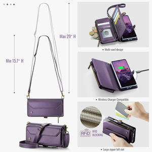 กระเป๋าถือแฟชั่นธุรกิจพรีเมี่ยมแบบพับได้เคสหนัง PU ให้ความรู้สึกผิวสัมผัสกับซิปเคสโทรศัพท์สำหรับ Samsung <span class=keywords><strong>Galaxy</strong></span> <span class=keywords><strong>Z</strong></span> Folding 7 6 - Product Image 3