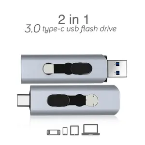 Mini usb flash drive 4 em 1, flash drive 4 em 1, usb otg 16g 32g 64g pendrive 128g usb vara 256g de memória personalizada, presente