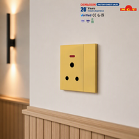 Prise murale universelle 15A avec voyant néon, interrupteur électrique domestique, vente en gros d'usine OEM