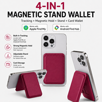 Portefeuille magnétique intelligent avec support en forme de A compatible avec Apple Find My et Google Find Hub pour iPhone, Samsung et Android