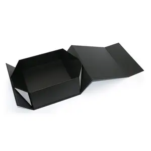 Caixa magnética dobrável preta embalada 20*18*8 caixa de papel caixa magnética dobrável de papelão de qualidade