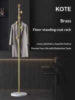 Porte-manteau sur pied KOTE Nordic Light Luxury en laiton et marbre, style moderne Instagram, pour chambre à coucher