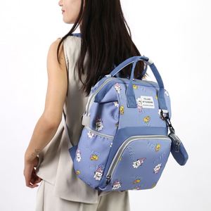 New Cartoon Diaper Bags <b>Large</b> <b>Capacity</b> Baby Supplies Storage Bag 2Pcs Set Mommy <b>Backpack</b> - Product Image 2