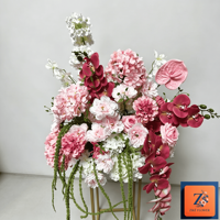 Centres de table roses pour mariage, bouquet rose, hortensia en soie, décoration de fête de naissance, arrangement floral élégant