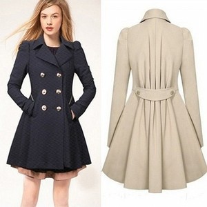 Spot vente en gros européen américain Slim Fit Long manteau de banlieue commerce extérieur grande taille <span class=keywords><strong>femmes</strong></span> printemps automne Trench Double - Product Image 2