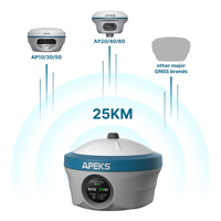Station de base GNSS RTK Apeks Max5 jusqu'à 25 km, batterie 13200 mAh, équipement de topographie laser DGPS Ap40, ensemble complet de topographie terrestre GPS