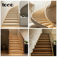 Profilé d'extrusion en alliage d'aluminium TOCO noir avec LED intégrées pour nez de marche antidérapant, pour éclairage de escalier en pierre, garantie 5 ans