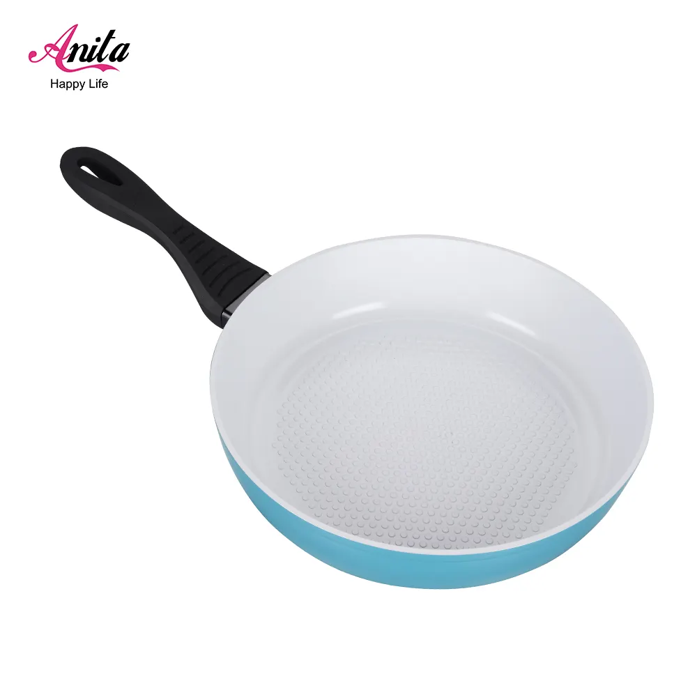 Grote Verkoop Platte Koekenpan Aluminium Wok Pan Non-stick Vlakke Bodem Aluminium Koekenpan Met Deksels