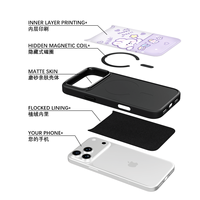Coque de téléphone AG Feeling Black Edge avec motif Lapin Étoile Porte-Bonheur doré pour iPhone 17, 17 Pro Max, 16 Pro, 15 – Coque magnétique