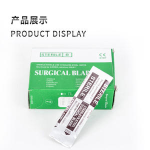 100-Piece Metal Dental Surgical Blades Carbon Steel Technician Blades with <b>Scalpel</b> Handles Manual Power Source 100 Blades/Box - Product Image 2