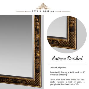 Yips ซีรีส์ Chinoiserie LD-1403-1130,กระจกคลาสสิกของห้องนั่งเล่นโบราณลวดลาย Chinoiserie ทำด้วยมือ - Product Image 6