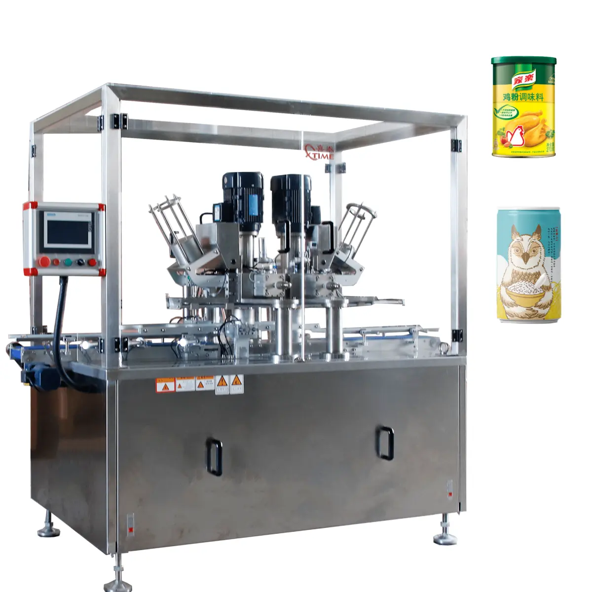 Canned Dried Food Automatic Tin Aluminum Can Vacuum Nitrogen Filling Sealing Packing Machine