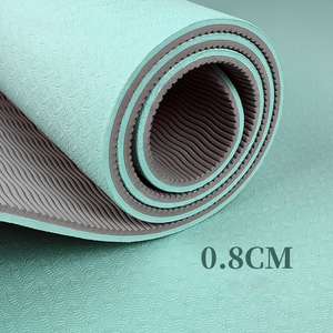 高品質6mm & 8mm厚二層<span class=keywords><strong>TPE</strong></span>ヨガマットカスタムロゴピンクデザイン女性用フィットネス & エクササイズ - Product Image 6