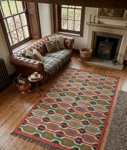Tribal Southwestern Handmade Wool Jute Kilim <b>Runner</b> <b>Rug</b> Geometric Boho Farmhouse Carpet <b>for</b> Hallway Entryway Living Room Decor - Product Image 2
