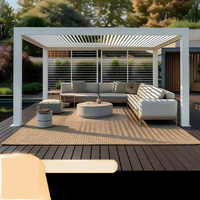 Pergola motorisée intelligente en aluminium, système de toit à lamelles imperméable pour jardin, patio, terrasse