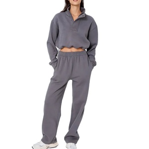 Sudadera Corta de Algodón con Logotipo Personalizado, Estilo Casual Urbano, Sudadera Corta con Cordón en la Parte Inferior para Mujer - Product Image 2