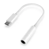 Adaptador de Auriculares de Alta Calidad con Conector de 3.5mm, Función OTG, Material de PVC/ABS, Cable Blanco Corto Auxiliar para Teléfono Móvil iPhone