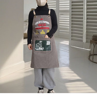 Tablier en toile épaissi réutilisable anti-salissures, sans manches, avec poches tendance, logo personnalisé, pour la pâtisserie, les salons de thé, les bars et les barmans