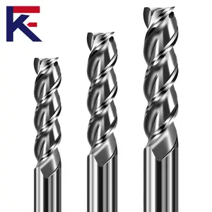 KFカーバイド50 HRCロングハンドルアルミニウム精密切削工具用3フルートフライス