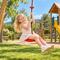 ROPECUBE Balançoire à Corde de Escalade, Balançoire d'Extérieur Antidérapante avec Anneaux Métalliques Robustes, Jouet de Jeu Sûr pour Jardin et Intérieur
