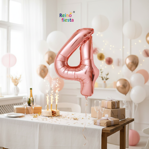 Palloncino in Foil Numero 4 Oro Rosa da 40 Pollici per Festa della Mamma, Addio al Nubilato, Laurea, Capodanno Cinese, Marca Peiyong - Product Image 3