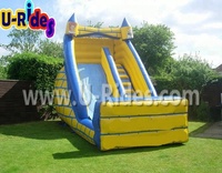 Offre Spéciale haute qualité grand toboggan gonflable d'escalier dessin animé toboggan aquatique pour enfants PVC château gonflable pour jardin Trampoline parc