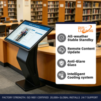 Chiosco Self-Service con Schermo Touch Interattivo da 43 Pollici, PC All-in-One per Negozi, Metropolitana, Aeroporti, Orientamento e Istruzione con SDK