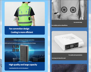 وصل حديثًا في الهواء الطلق مرحبا فيس الأمن مروحة تبريد سترة عاكسة مع 2 مروحة موقع البناء ملابس العمل - Product Image 5