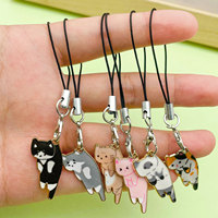 Porte-clés en peluche, pendentif chat de dessin animé en alliage avec finition émaillée, mignon, pour sac à dos, portefeuille, voiture, téléphone, style Kawaii