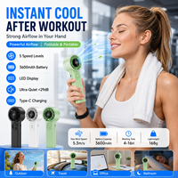 Petit ventilateur portatif à main avec moteur haute vitesse, design pliable pour une utilisation quotidienne